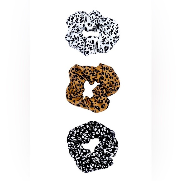 Riah Fashion Accessories - Brand New Leopard Print Scrunchy Hair Tie Assorted Set❤️Of Three